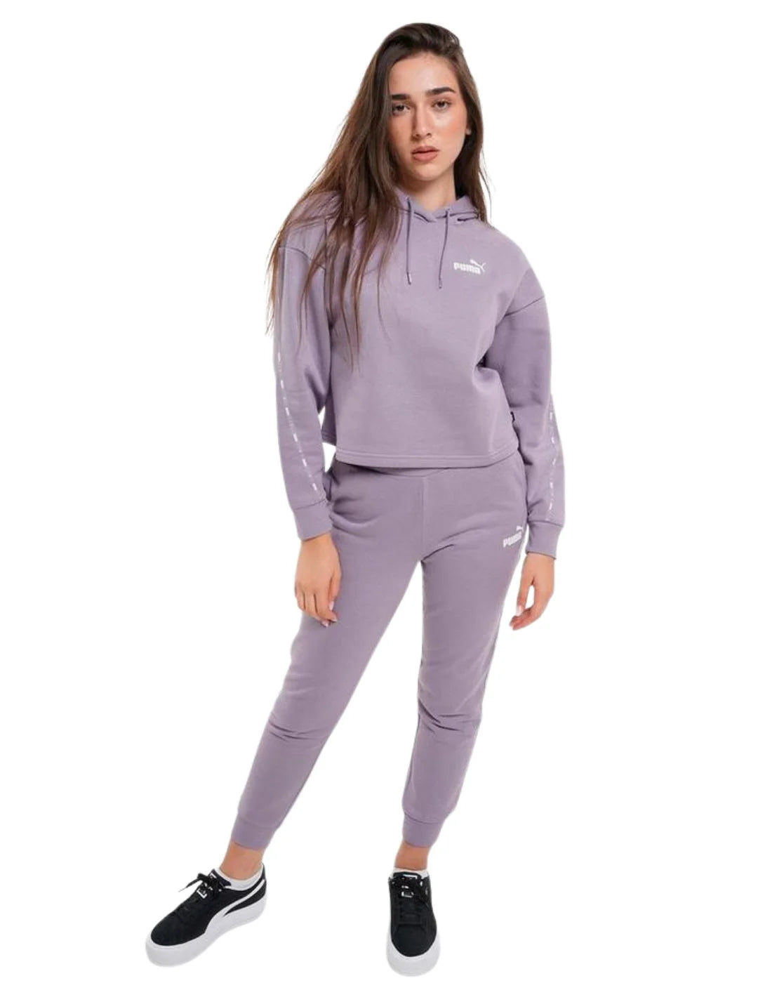 Sudadera Capucha PUMA Ess Tape Lila | Bicos de Fío 