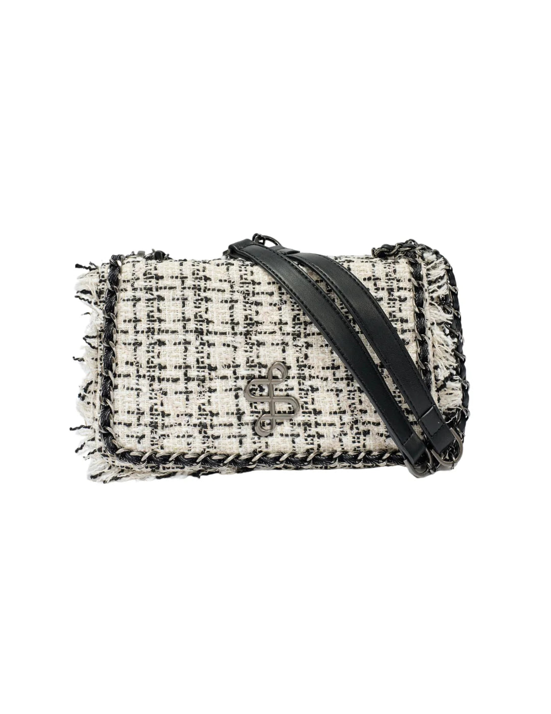 Bolso Tweed Crossbody Salsa Jeans Blanco Perla | Bicos de Fío