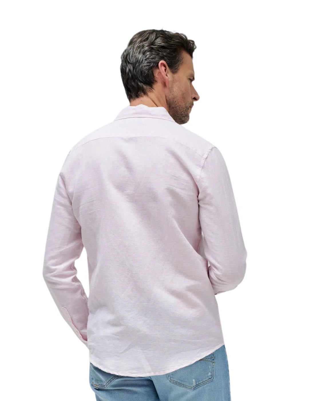 Camisa De Lino Salsa Jeans Rosa | Bicos de Fío