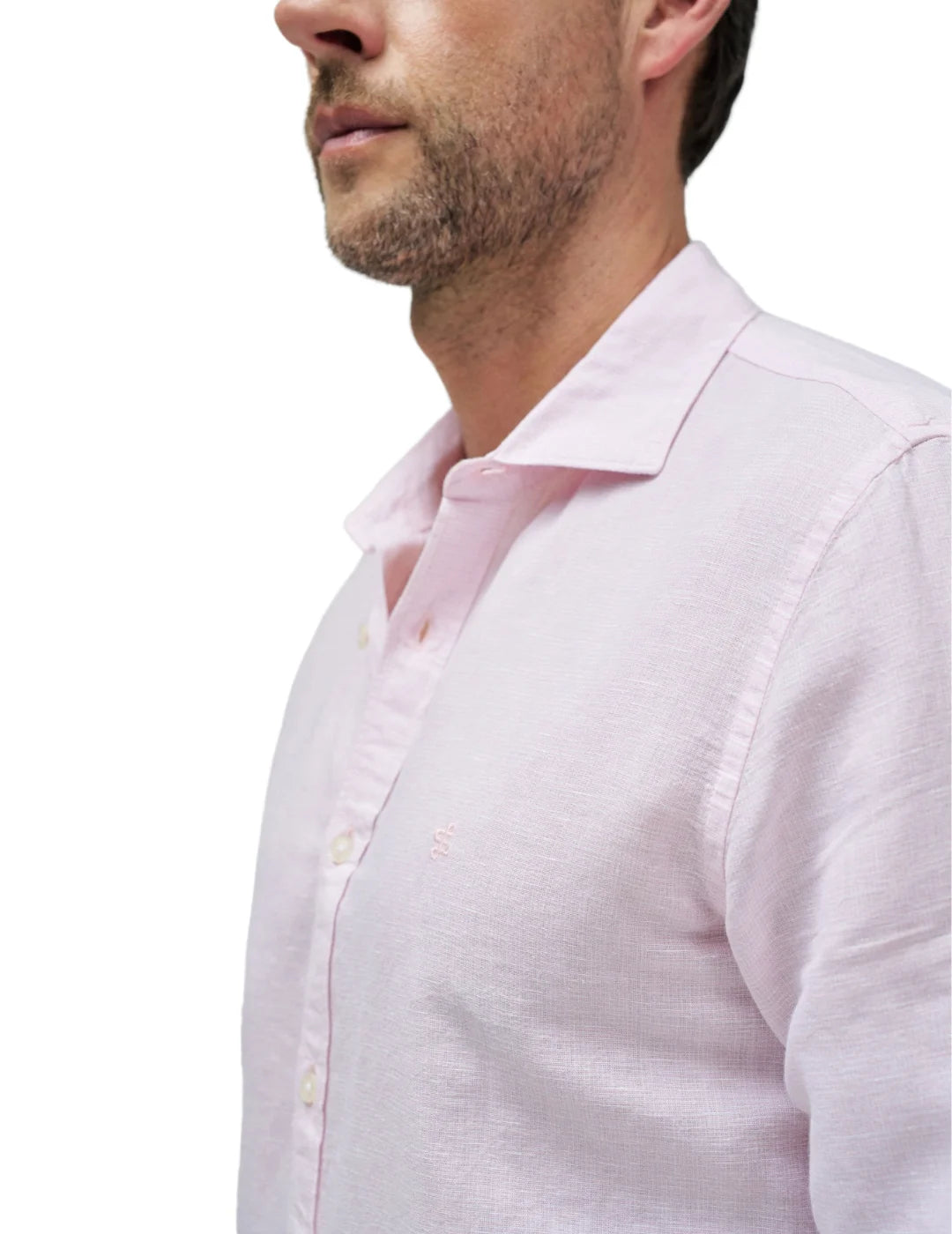 Camisa De Lino Salsa Jeans Rosa | Bicos de Fío