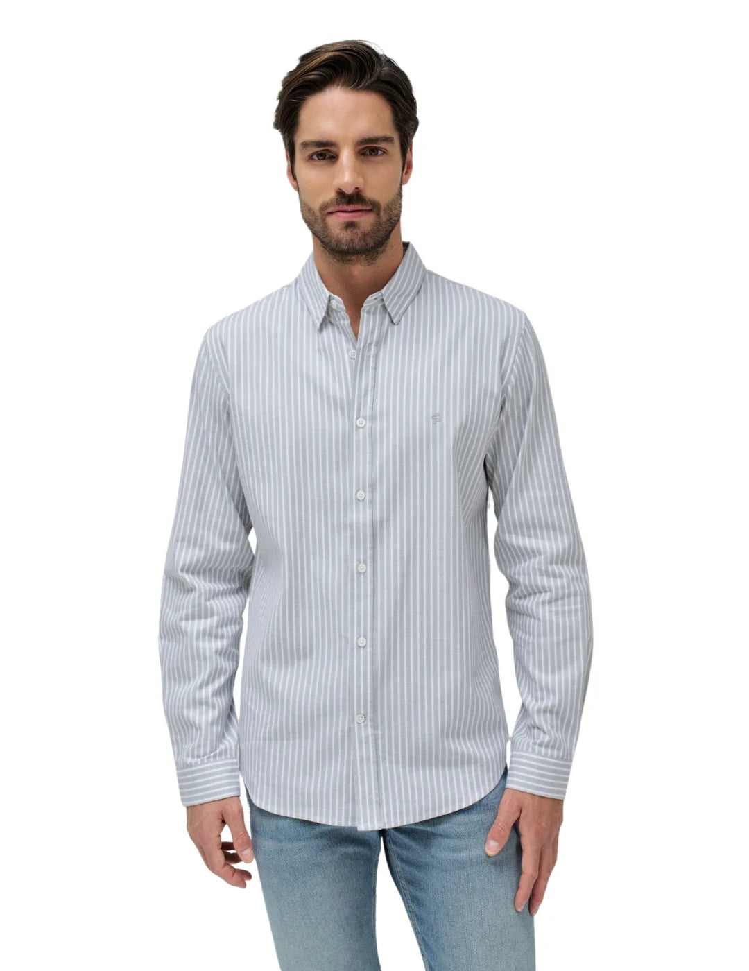 Camisa Rayas Salsa Jeans Gris | Bicos de Fío