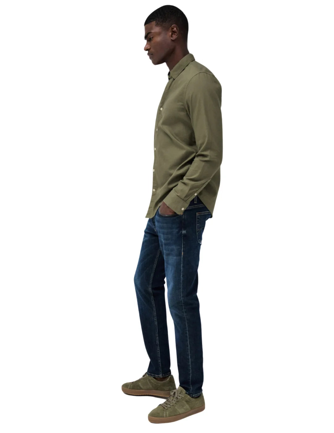 Camisa Slim Fit Salsa Jeans Microprint Verde | Bicos de Fío