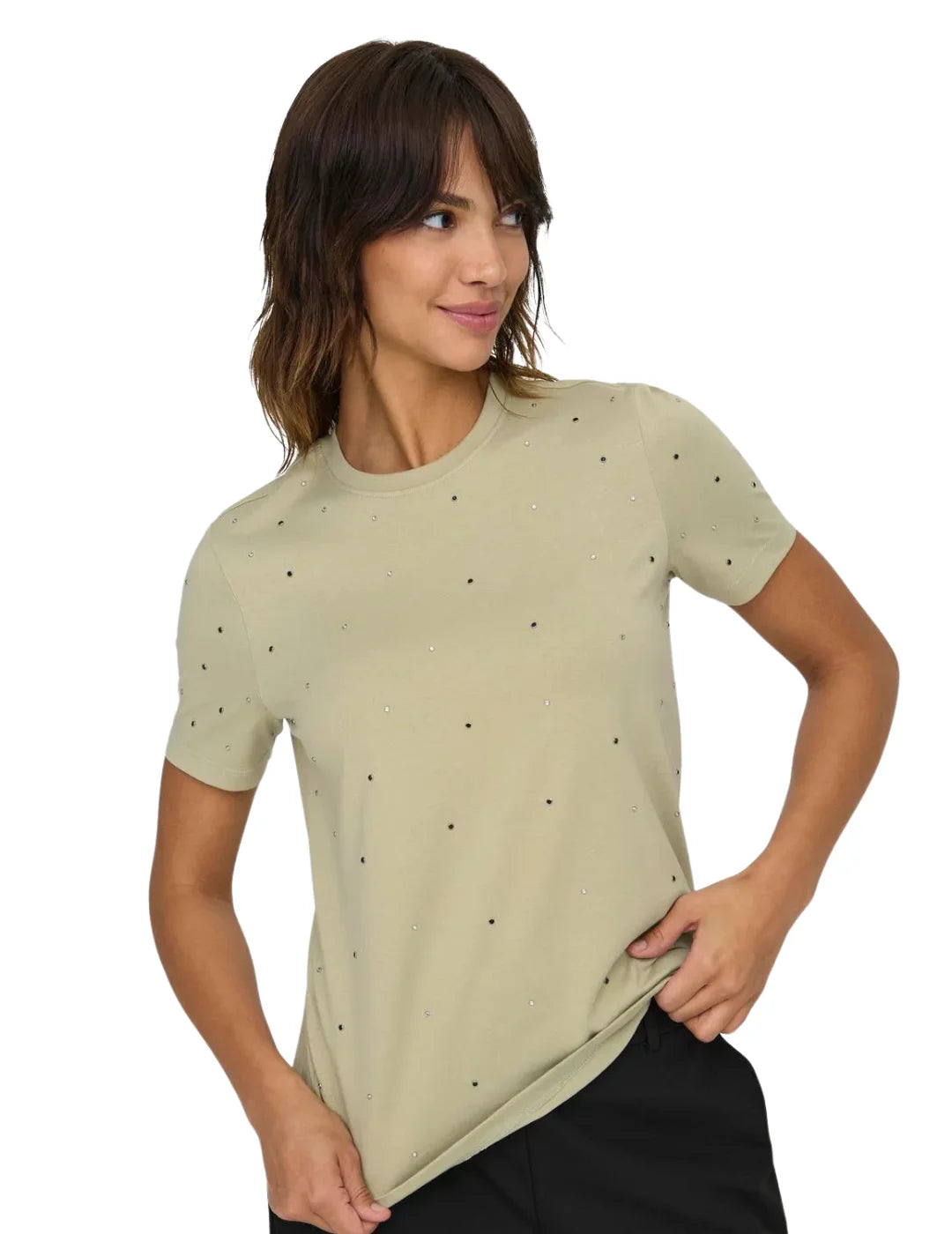 Camiseta Brillos ONLY Globe Verde | Bicos de Fío