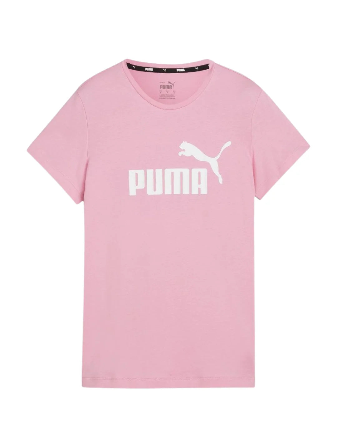 Camiseta PUMA Logo Essentials Rosa | Bicos de Fío