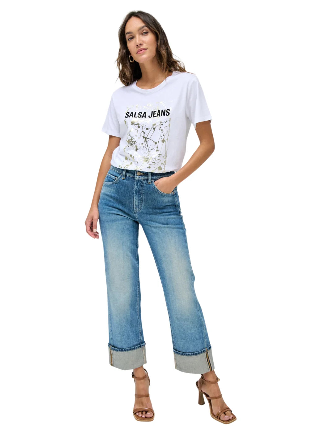 Camiseta Salsa Jeans Logo Arte Blanco | Bicos de Fío