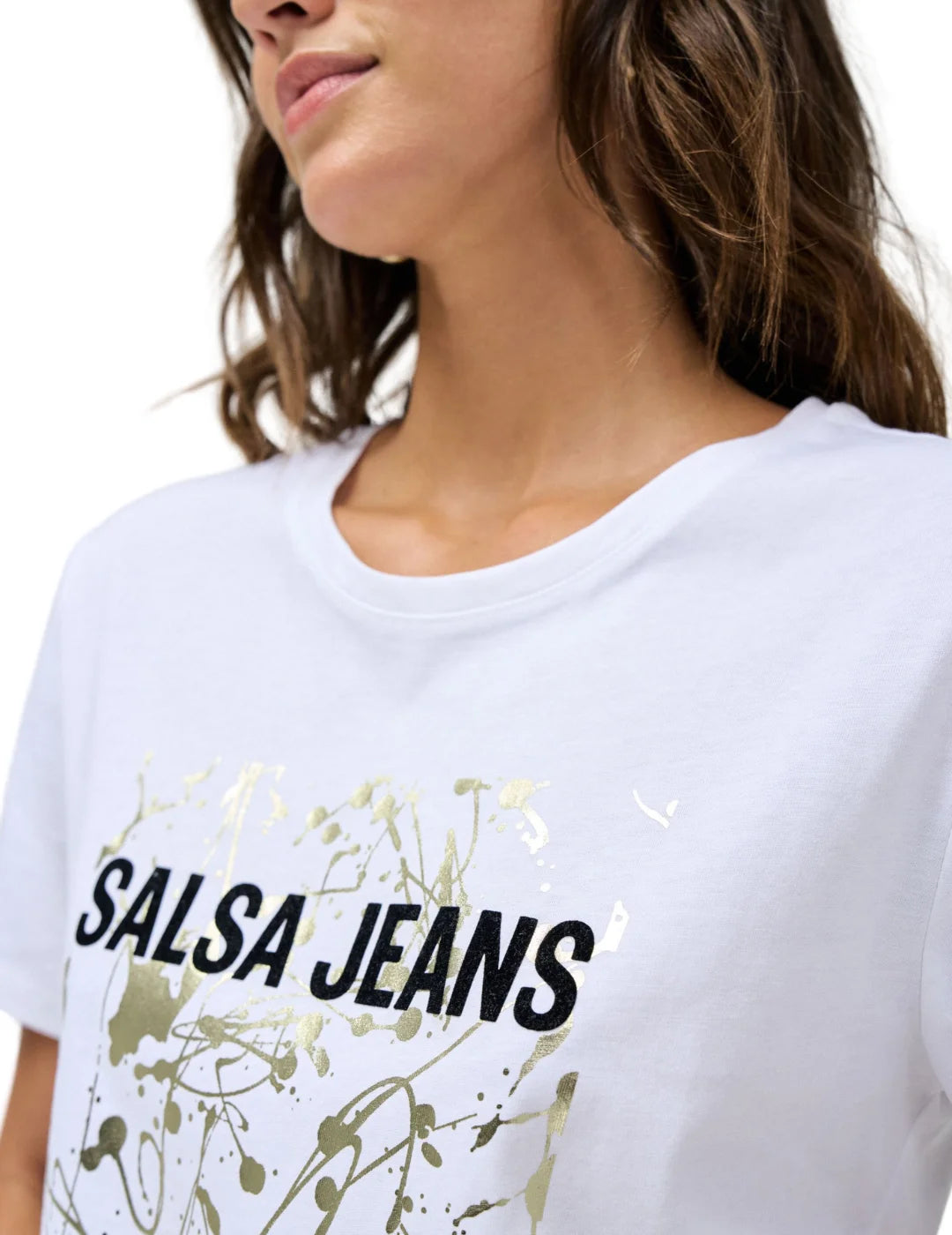 Camiseta Salsa Jeans Logo Arte Blanco | Bicos de Fío