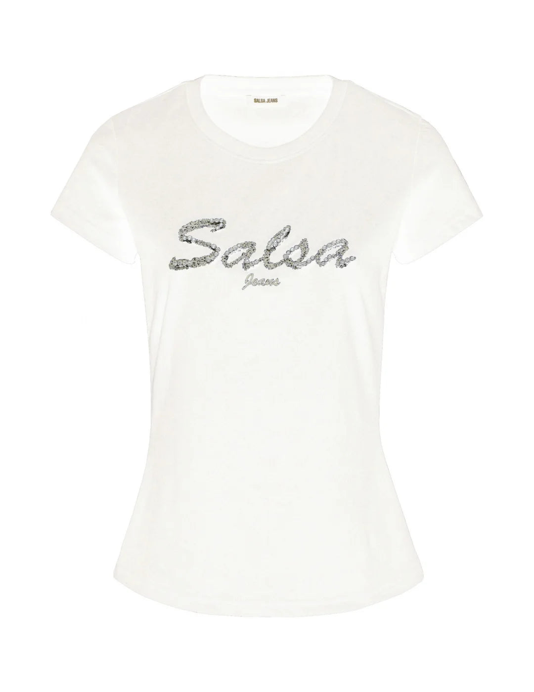 Camiseta Salsa Jeans Logo Brillo Blanco | Bicos de Fío