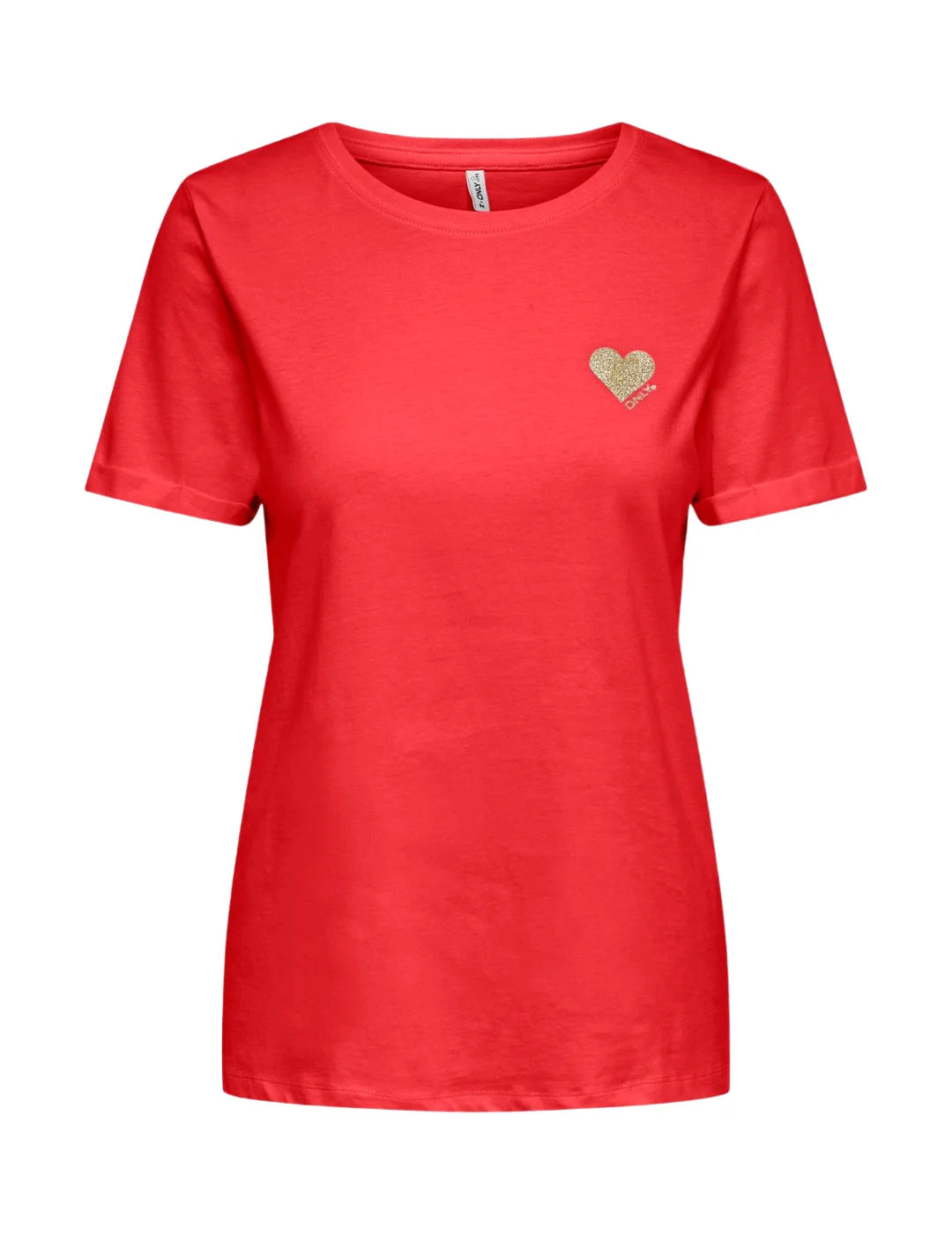 Camiseta Logo Corazón Only Onlkita Rojo | Bicos de Fío 