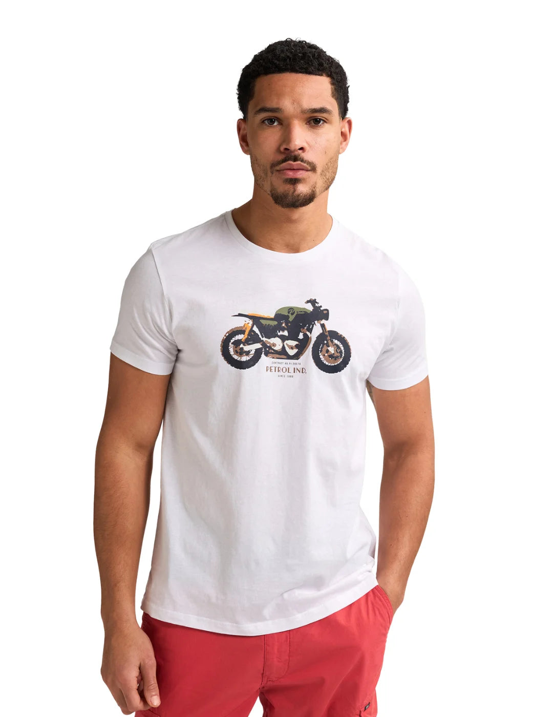 Camiseta Petrol Industries Photo Moto Blanco | Bicos de Fío