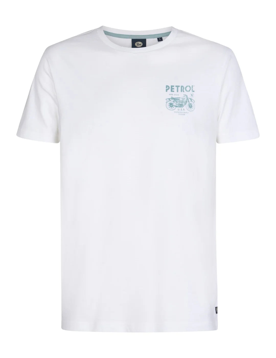 Camiseta Petrol Industries Print Moto Blanco | Bicos de Fío