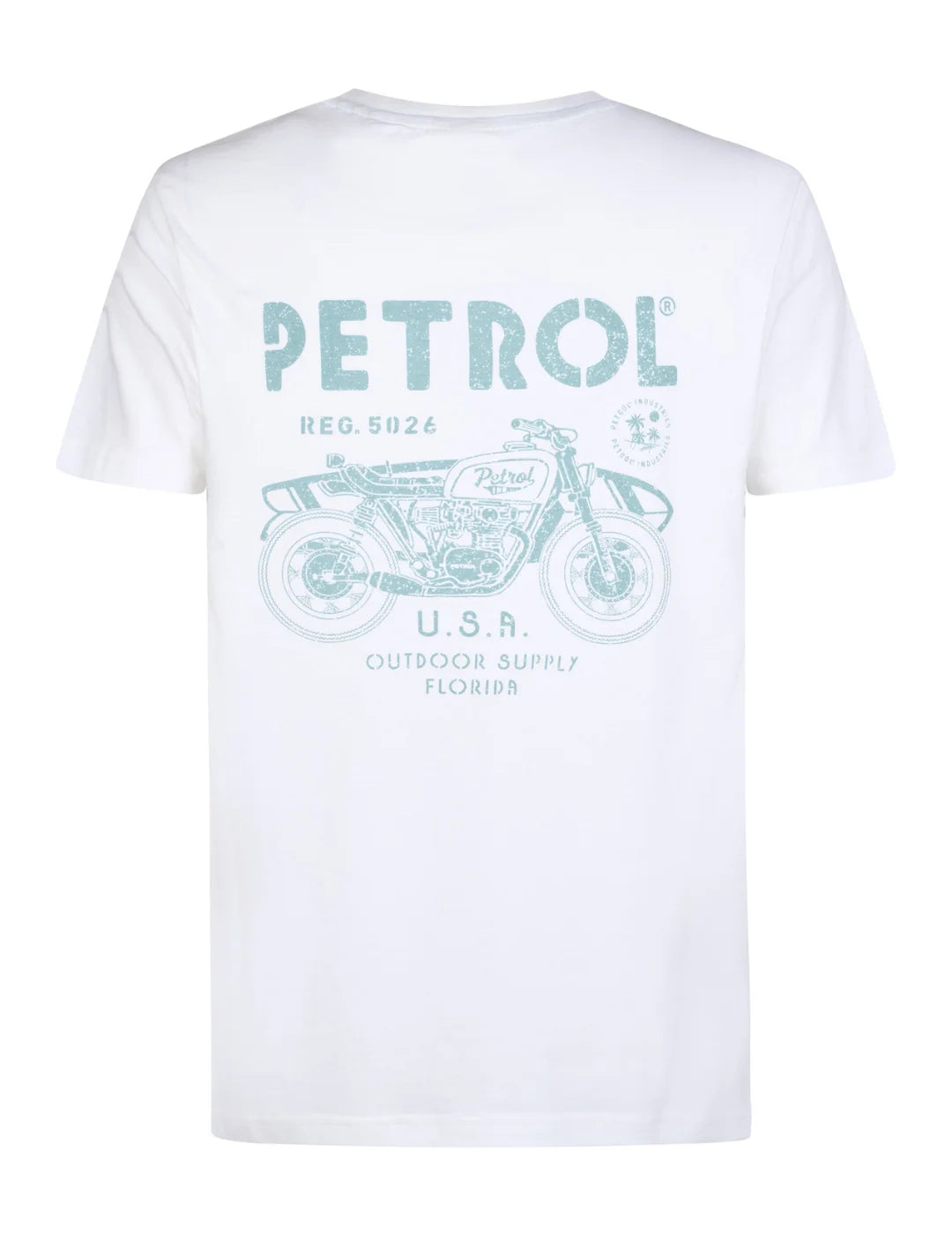 Camiseta Petrol Industries Print Moto Blanco | Bicos de Fío