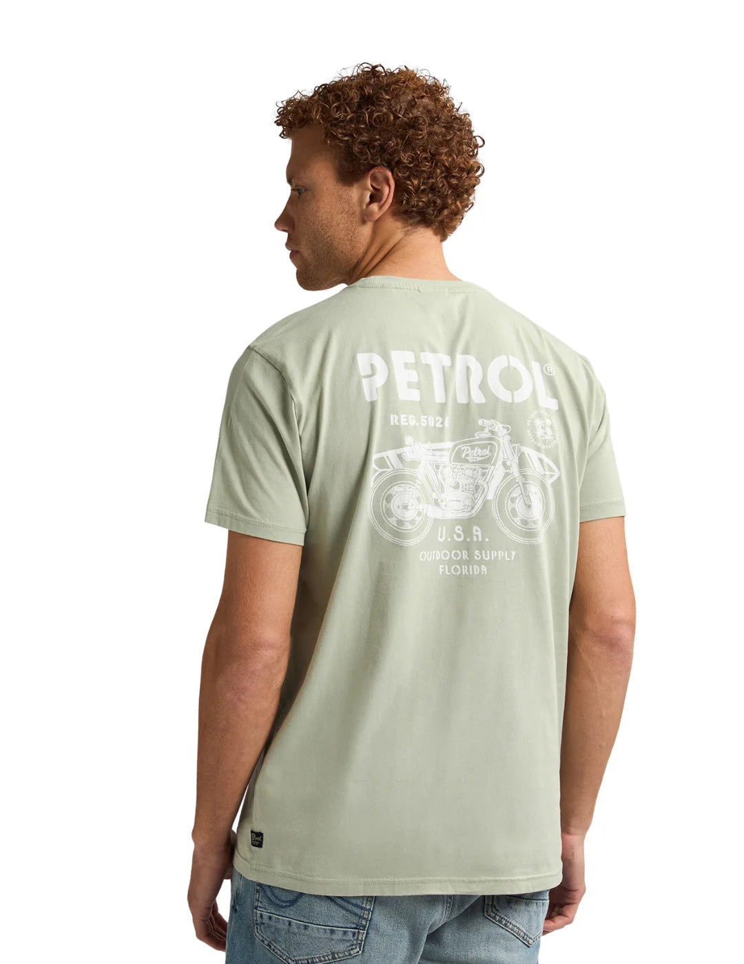 Camiseta Petrol Industries Print Moto Verde | Bicos de Fío