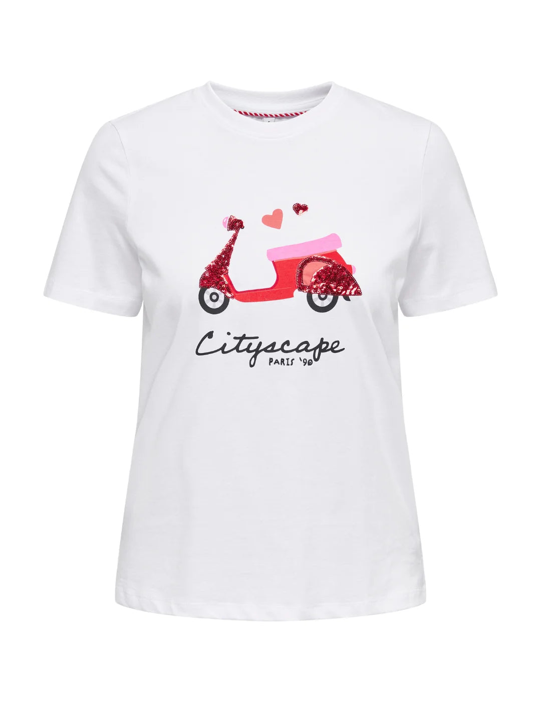 Camiseta ONLY Kita Moto Blanco | Bicos de Fío