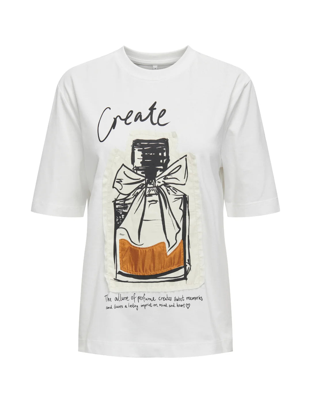 Camiseta Only Onlkate Perfume Blanco | Bicos de Fío