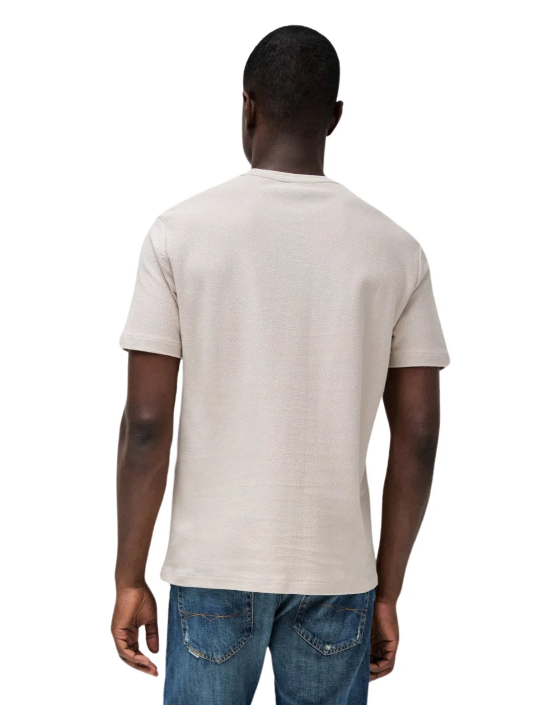 Camiseta Salsa Jeans Textura Beige | Bicos de Fío