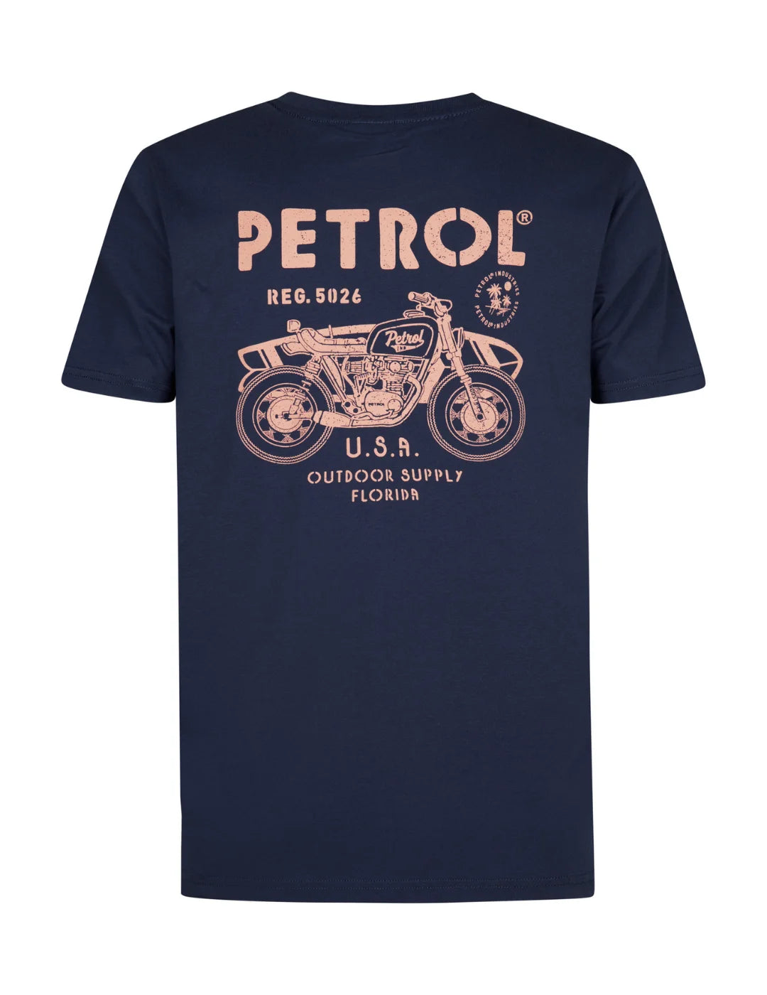 Camiseta Petrol Industries Print Moto Azul Marino | Bicos de Fío