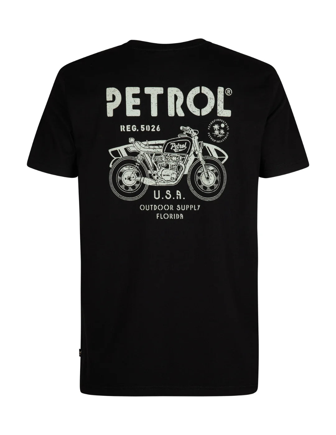 Camiseta Petrol Industries Print Moto Negro | Bicos de Fío