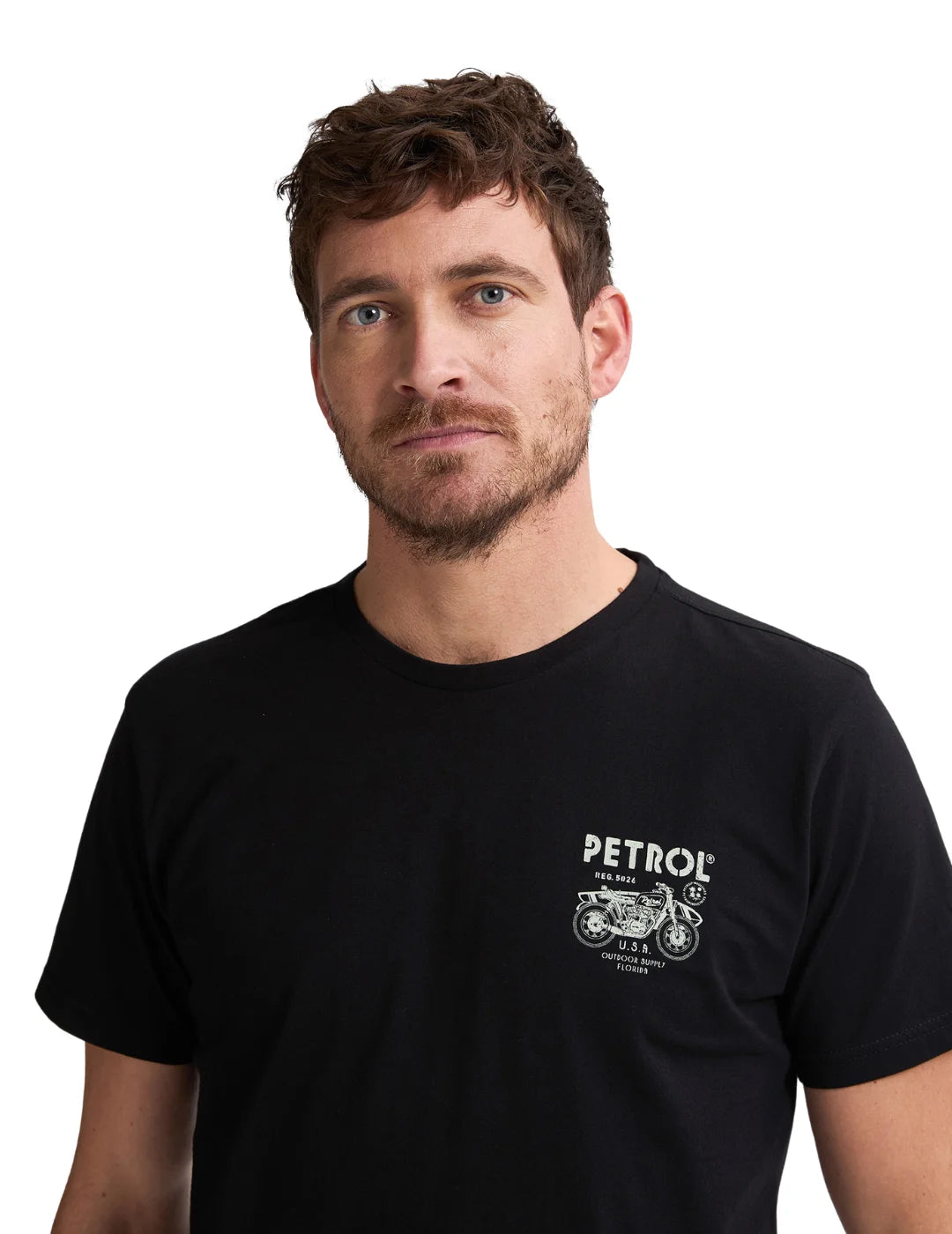 Camiseta Petrol Industries Print Moto Negro | Bicos de Fío