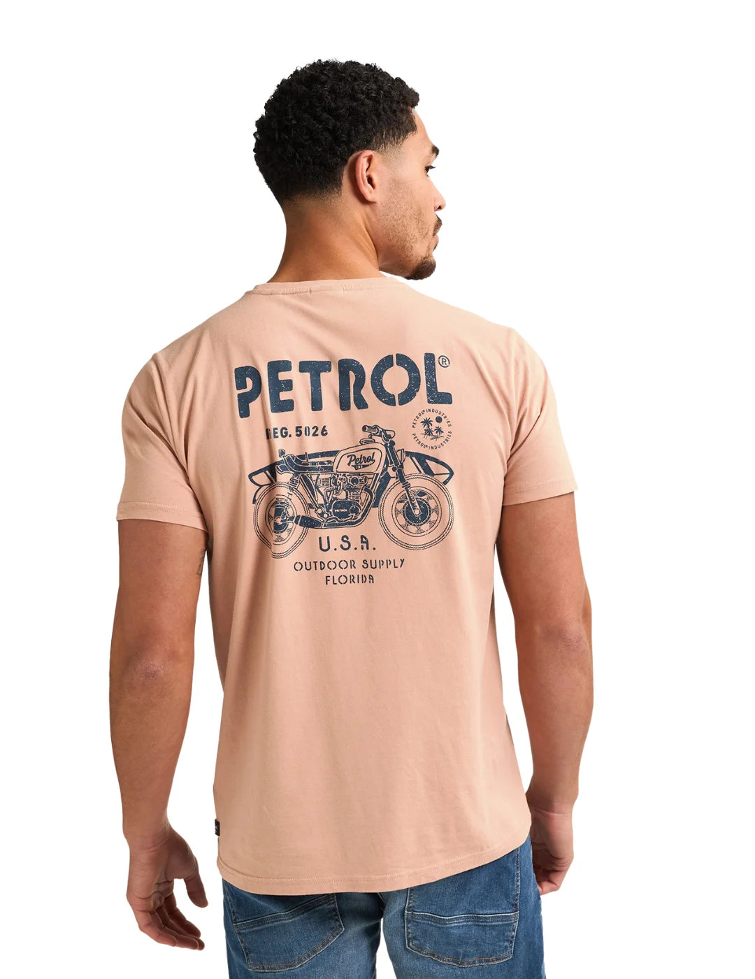 Camiseta Petrol Industries Print Moto Melocotón | Bicos de Fío