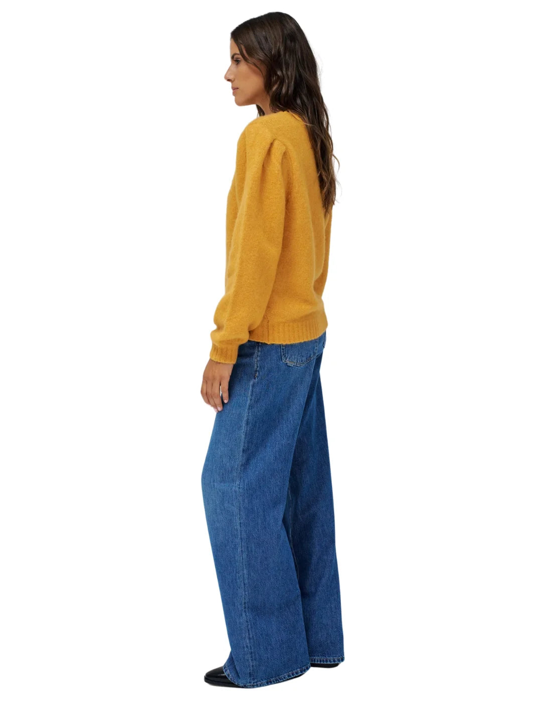 Jersey Punto Flores Salsa Jeans Amarillo | Bicos de Fío