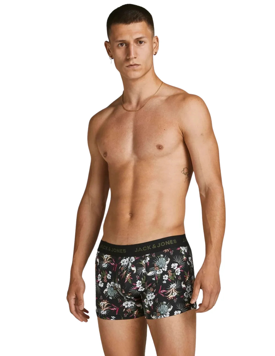 Pack 3 Boxer Jack&Jones Flower Negro | Bicos de Fío