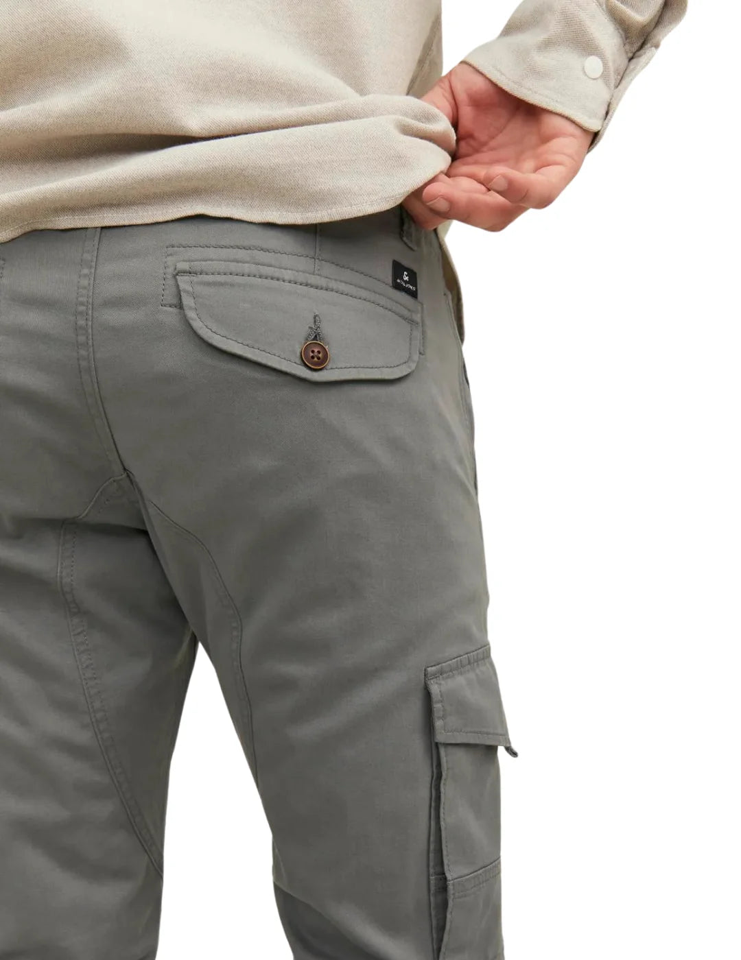 Pantalón Cargo Puño Jack&Jones Paul Gris Claro | Bicos de Fío