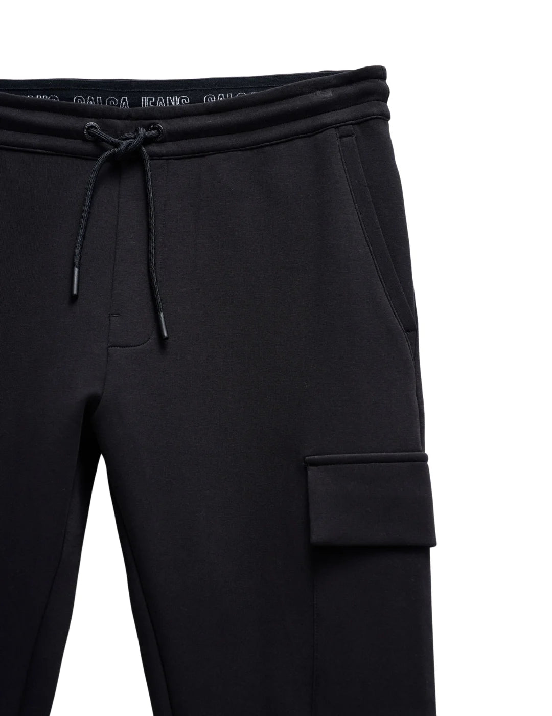 Pantalón Cargo Jogger Elástico Salsa Jeans Negro | Bicos de Fío