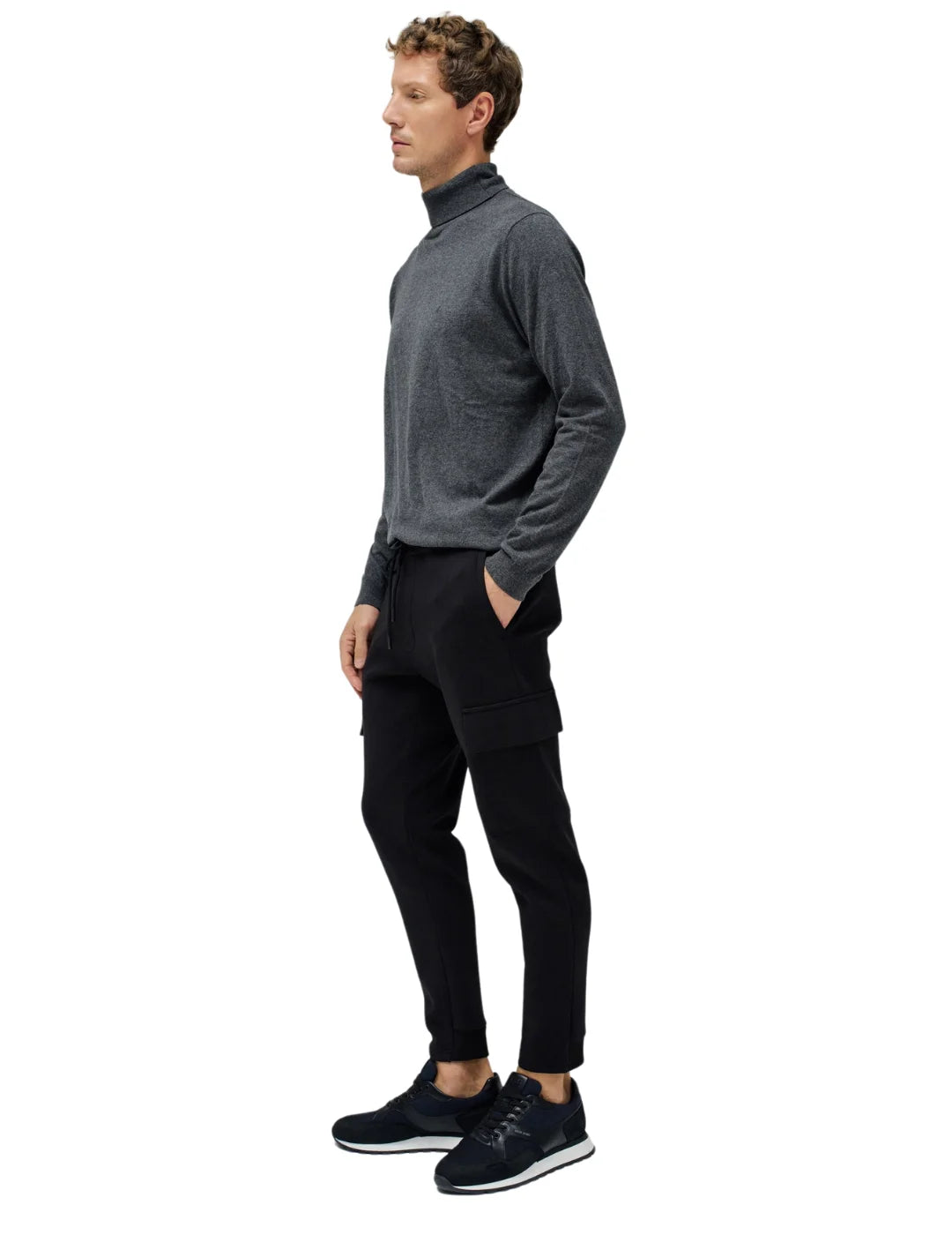 Pantalón Cargo Jogger Elástico Salsa Jeans Negro | Bicos de Fío