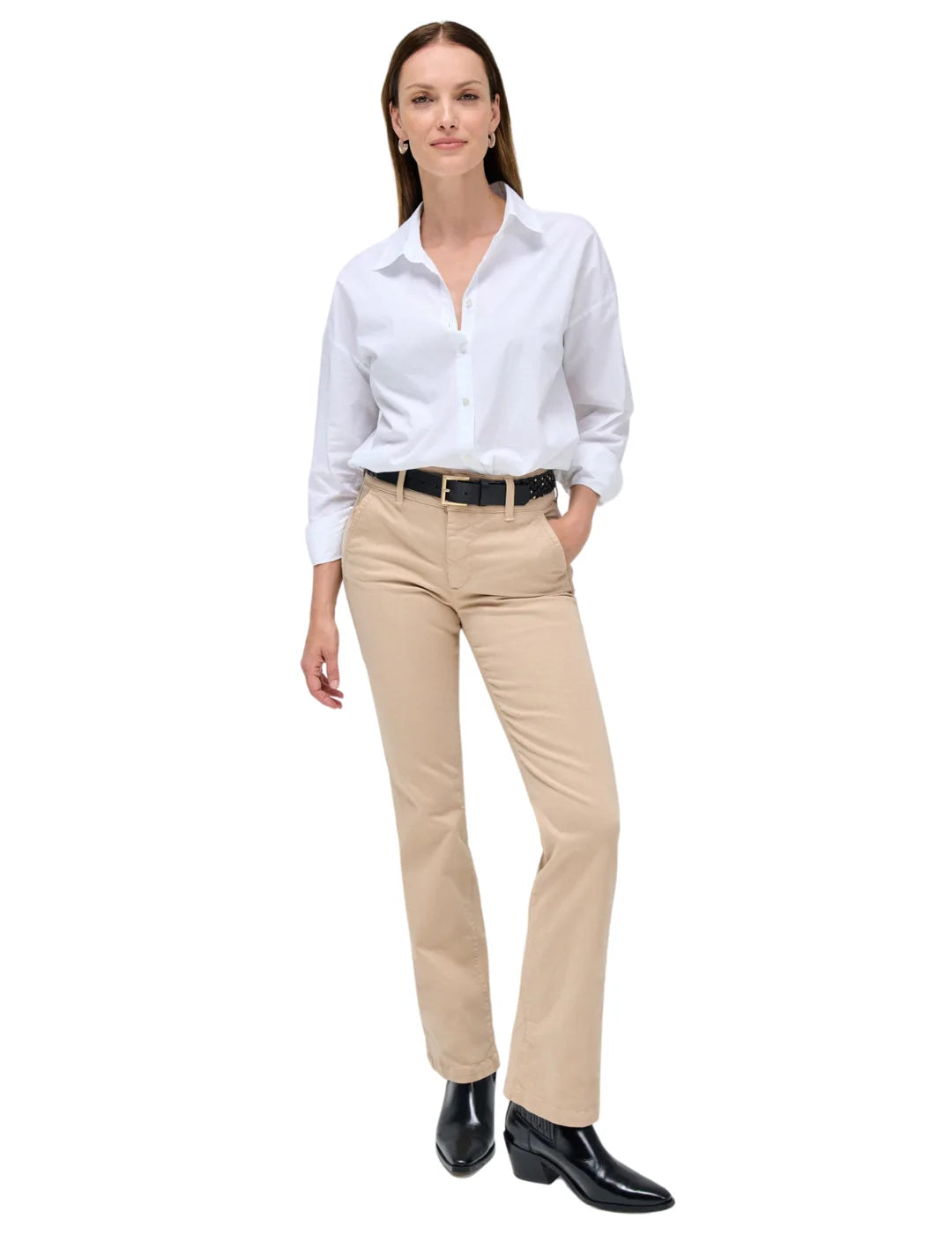 Pantalón Chino Straight Salsa Jeans Beige | Bicos de Fío