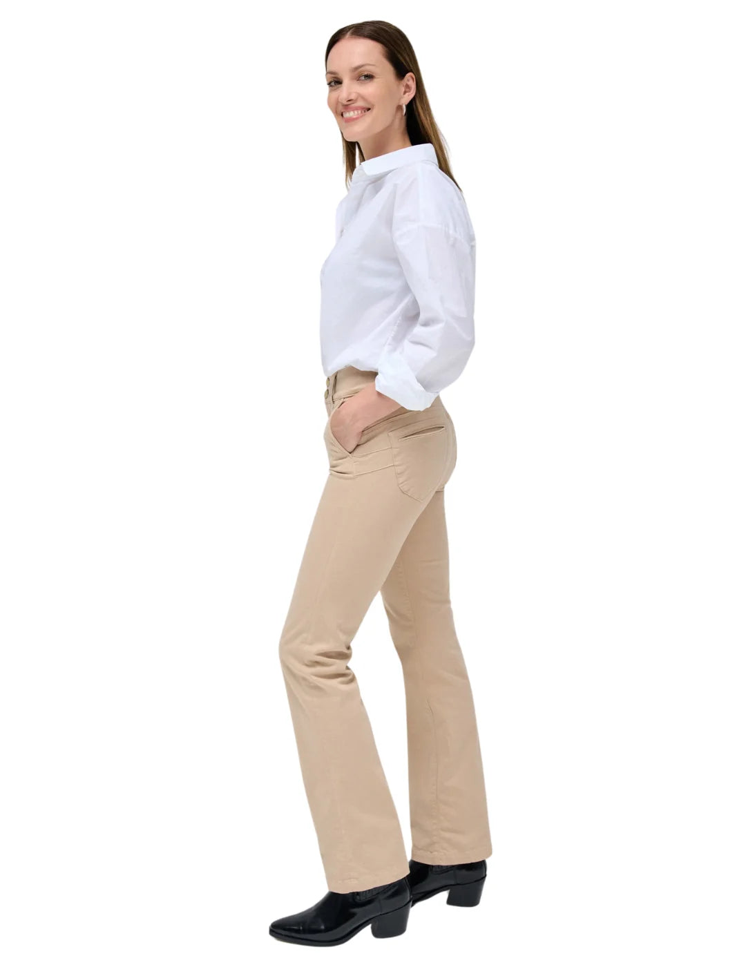 Pantalón Chino Straight Salsa Jeans Beige | Bicos de Fío