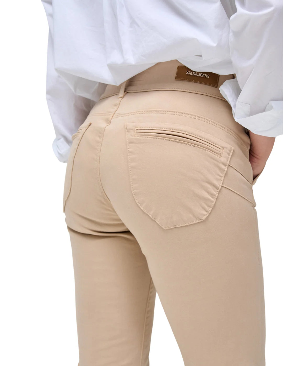 Pantalón Chino Straight Salsa Jeans Beige | Bicos de Fío