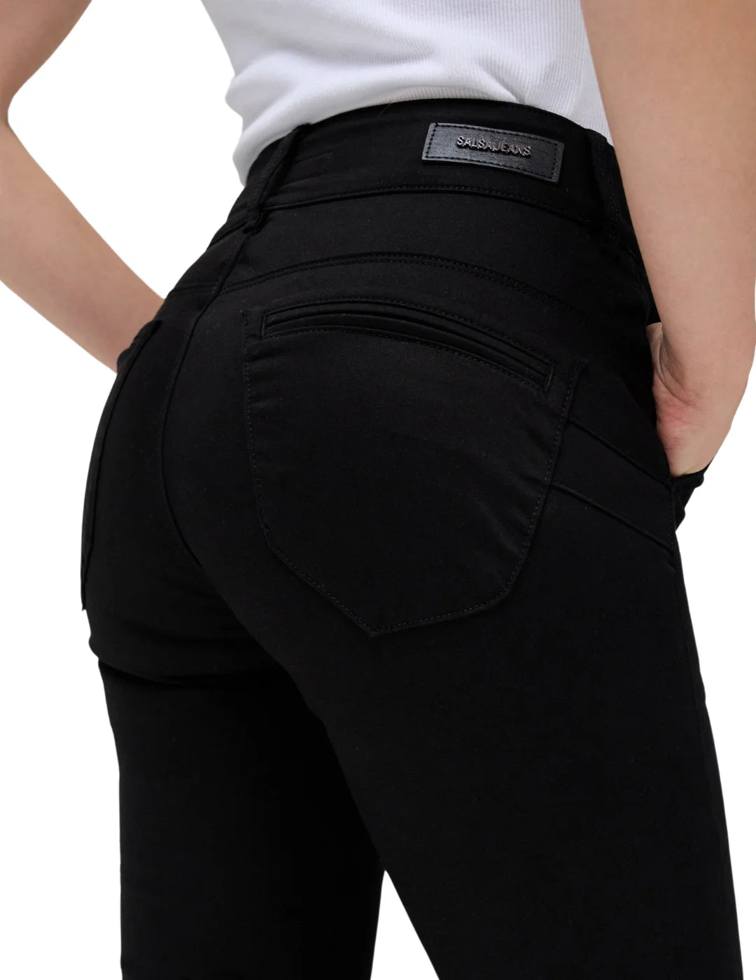 Pantalón Chino Straight Salsa Jeans Negro | Bicos de Fío