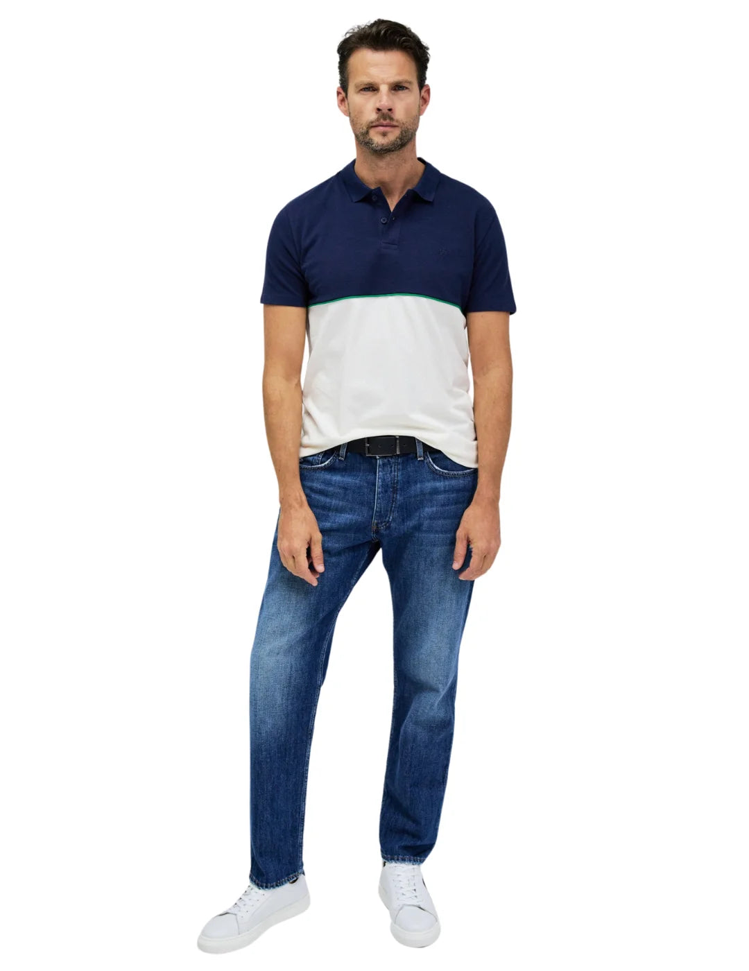 Polo Color Block Salsa Jeans Azul Marino | Bicos de Fío