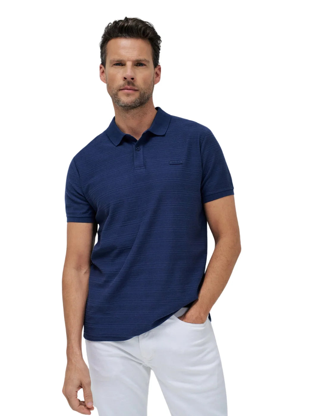 Polo Textura Salsa Jeans Azul Marino | Bicos de Fío