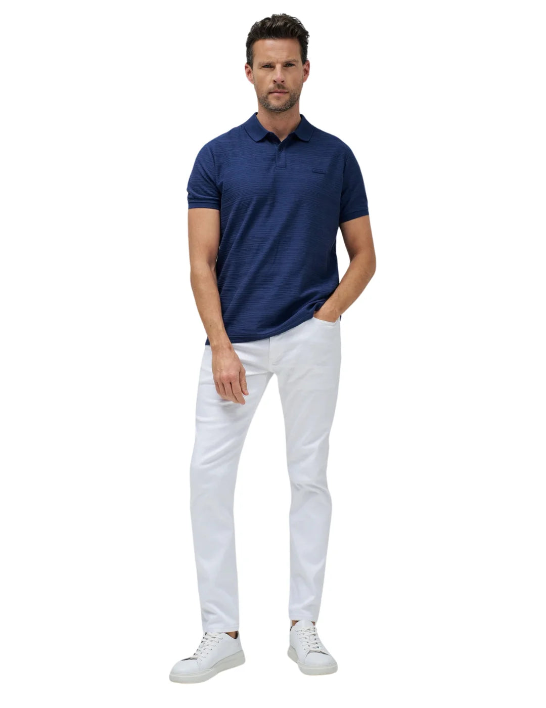 Polo Textura Salsa Jeans Azul Marino | Bicos de Fío