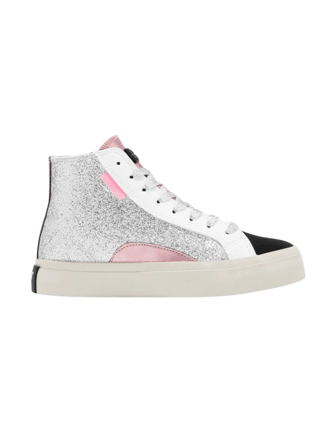 Zapatilla D.Franklin Half Moon High Glitter Plata | Bicos de Fío