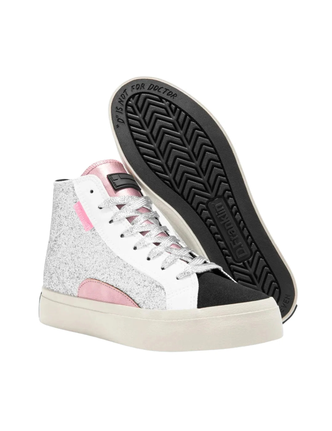 Zapatilla D.Franklin Half Moon High Glitter Plata | Bicos de Fío