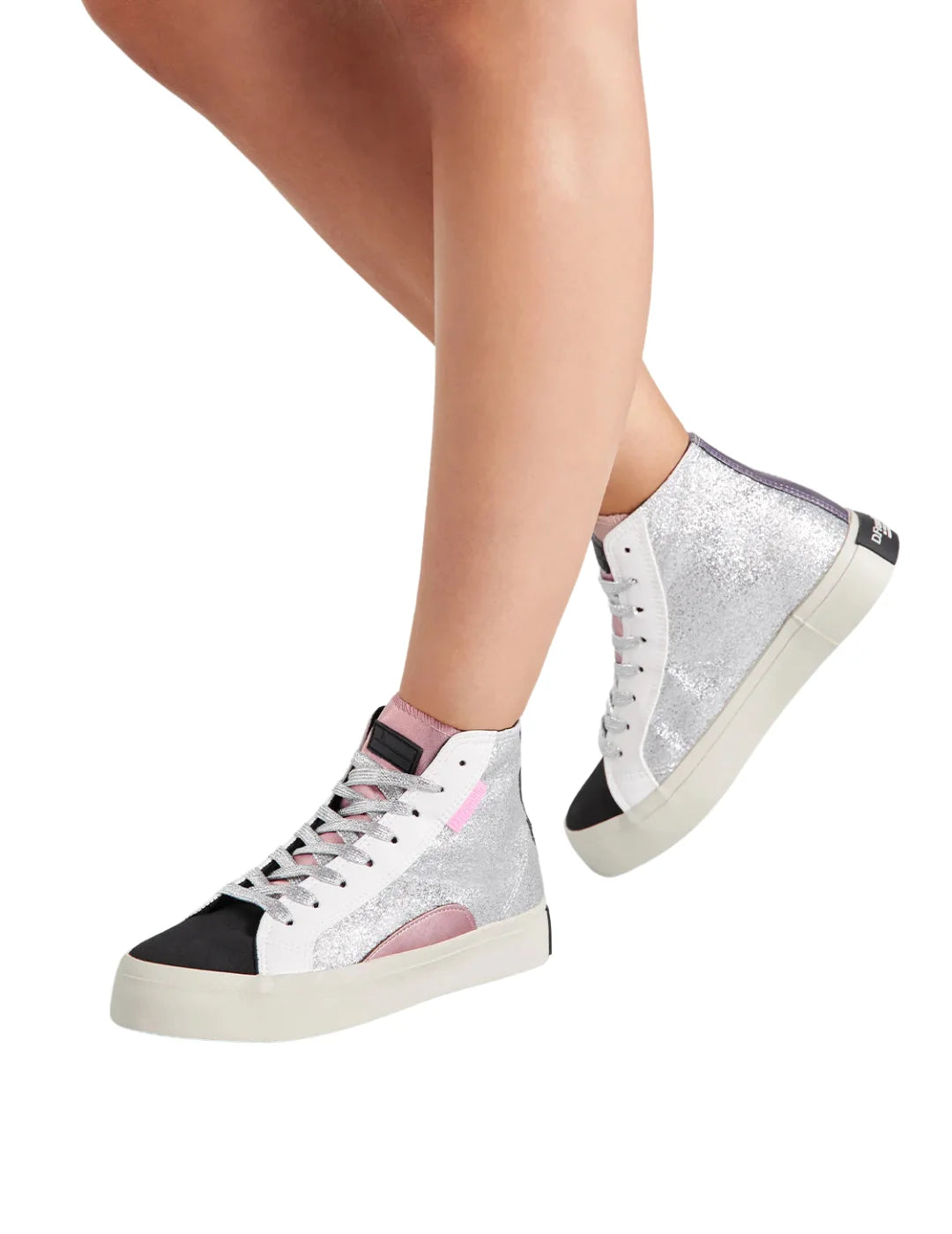 Zapatilla D.Franklin Half Moon High Glitter Plata | Bicos de Fío