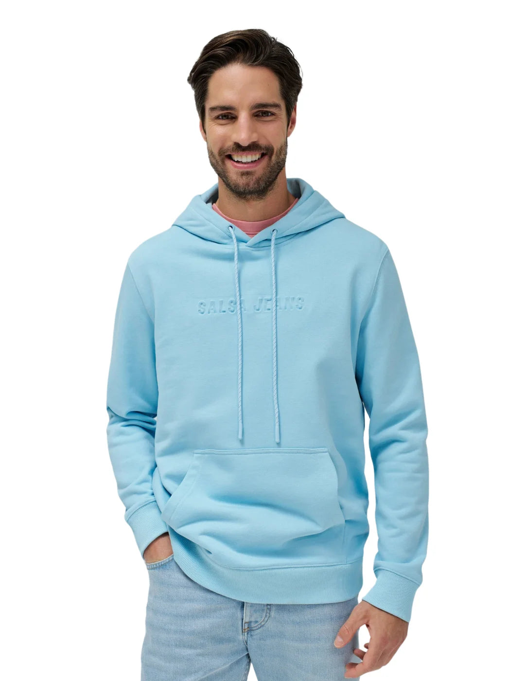 Sudadera Capucha Salsa Jeans Logo Azul Claro | Bicos de Fío