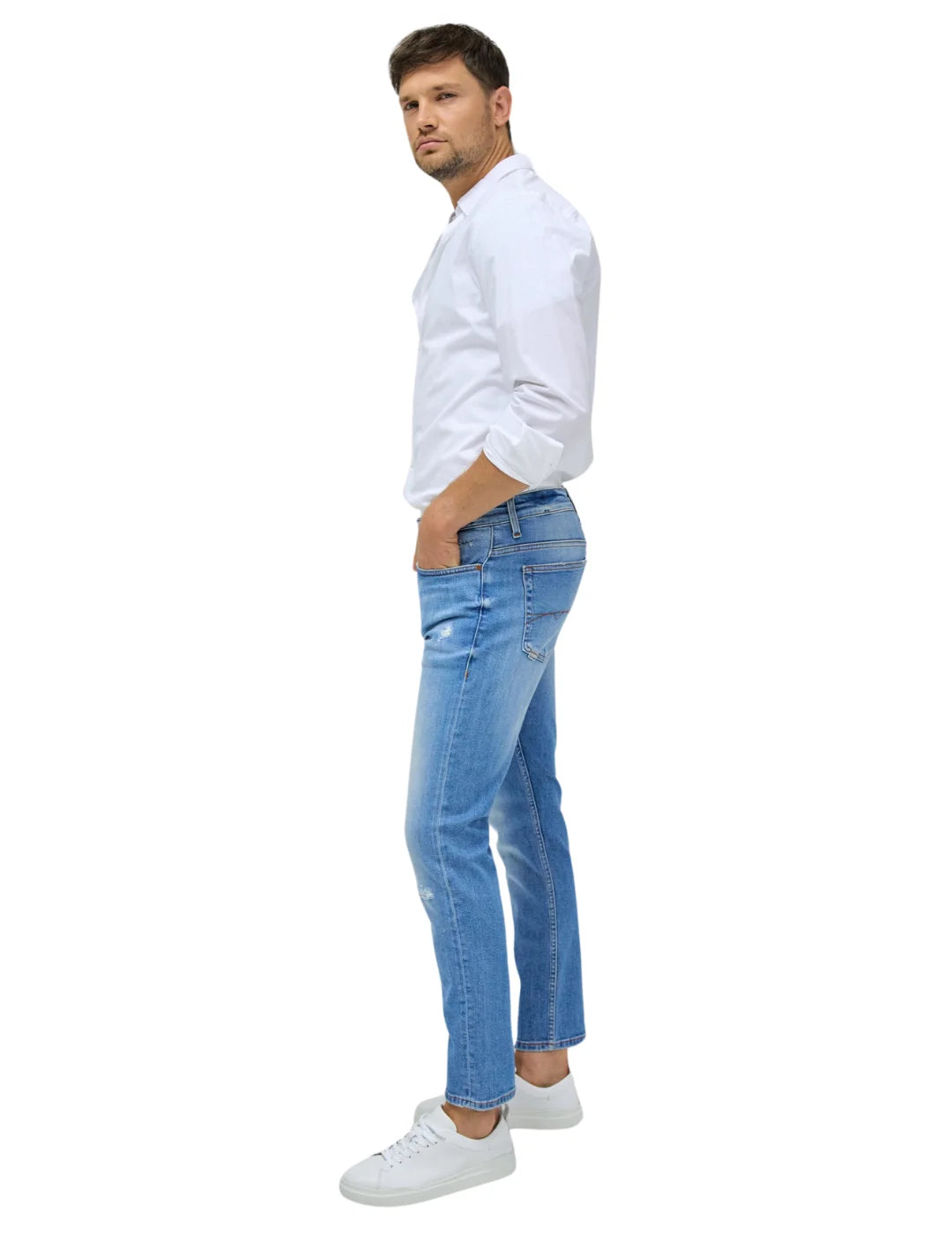 Vaqueros Salsa Jeans Slim Ligeros Rotos Azul | Bicos de Fío