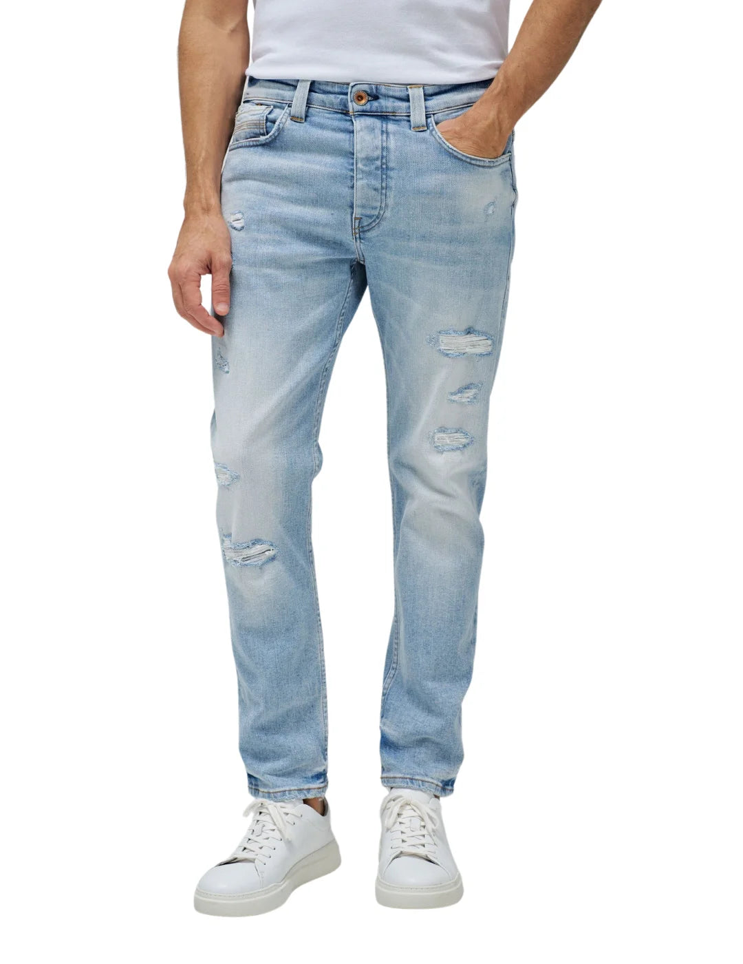 Vaqueros Slim Salsa Jeans Craft Series Azul | Bicos de Fío