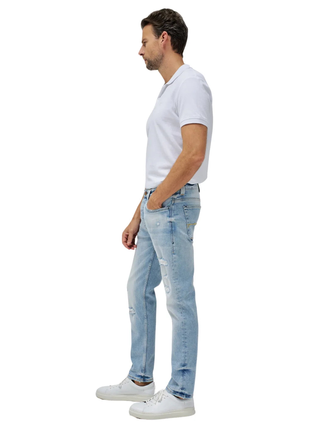 Vaqueros Slim Salsa Jeans Craft Series Azul | Bicos de Fío