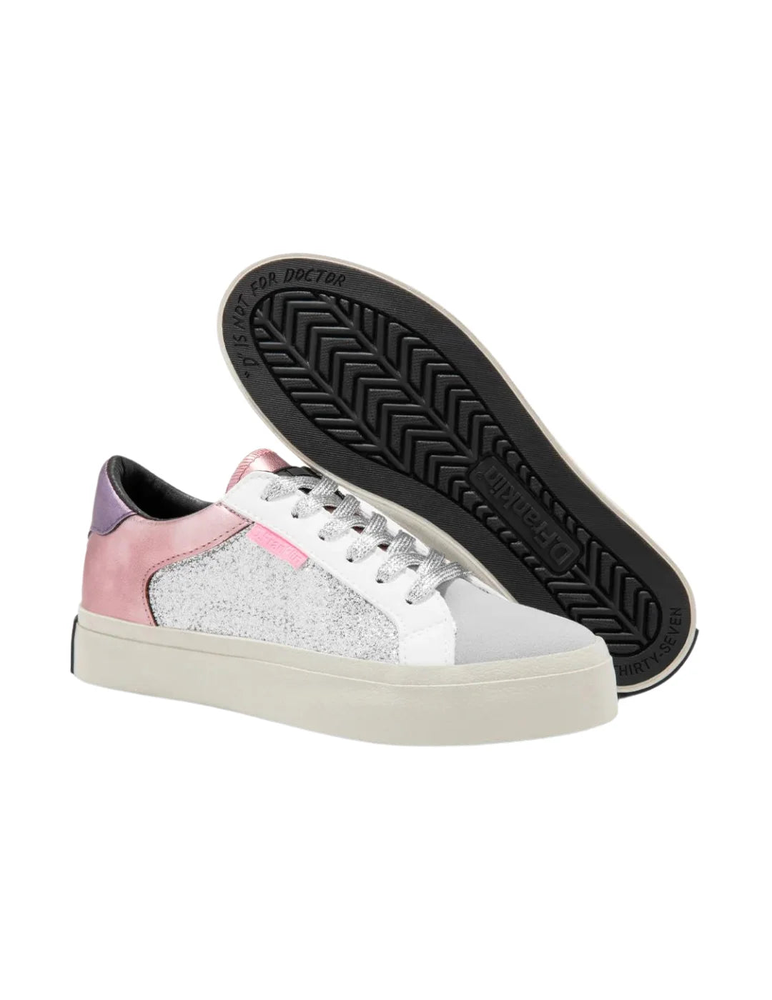 Zapatilla D.Franklin Half Moon Low Glitter Plata | Bicos de Fío