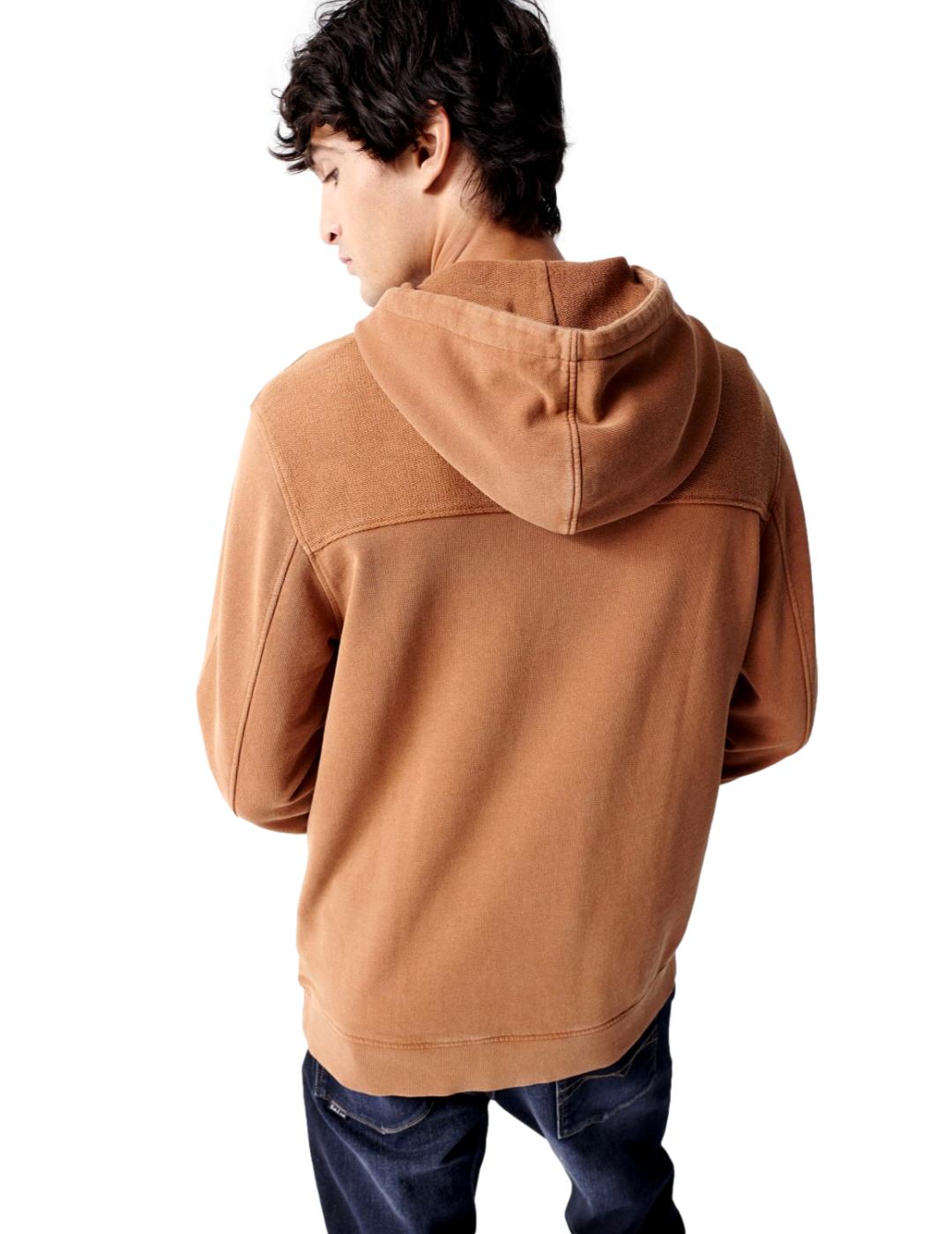 Sudadera con capucha mezcla de tejidos Salsa Marr n S